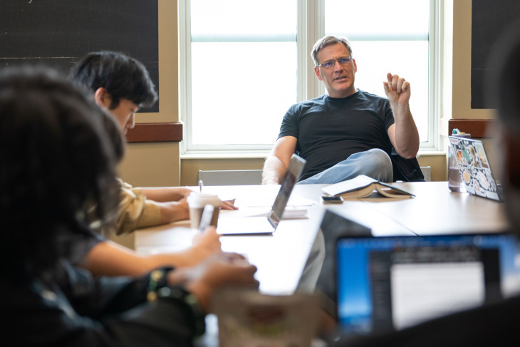 Erik Wielenberg in classroom discussion