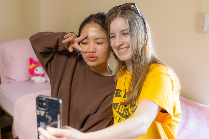 Roommates taking a picture together