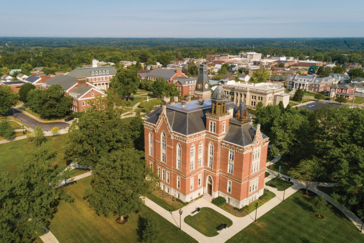 Aerial view of East College and surrounding areas