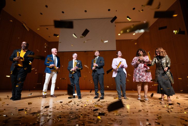 Confetti celebrating the Creative School launch