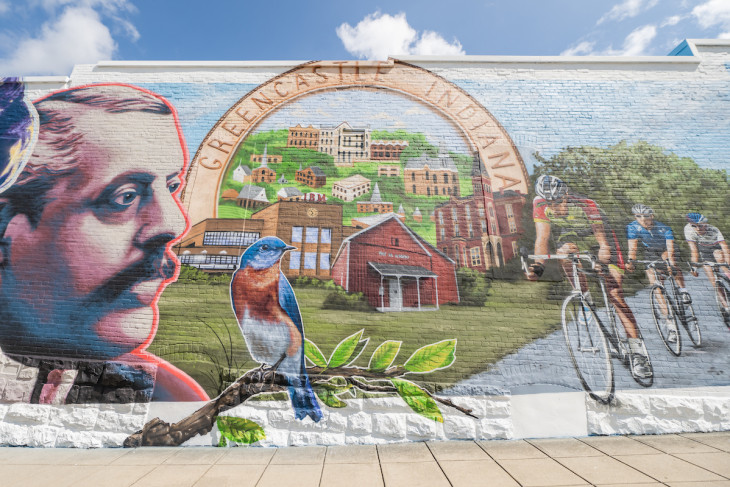 Local mural of Greencastle icons