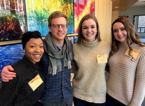 Trishaunna John, Anneliese Waalkes, Kassidy Mattson, and Derek Ford at the Equity and Social Justice Conference at Virginia Commonwealth University