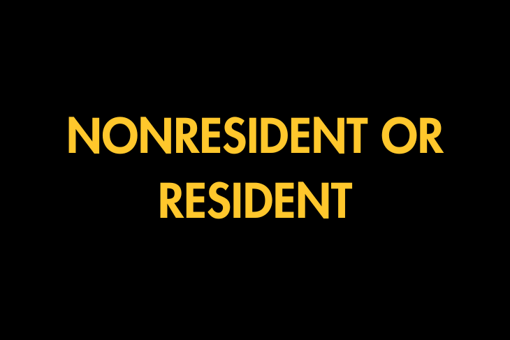 NONRESIDENT OR RESIDENT