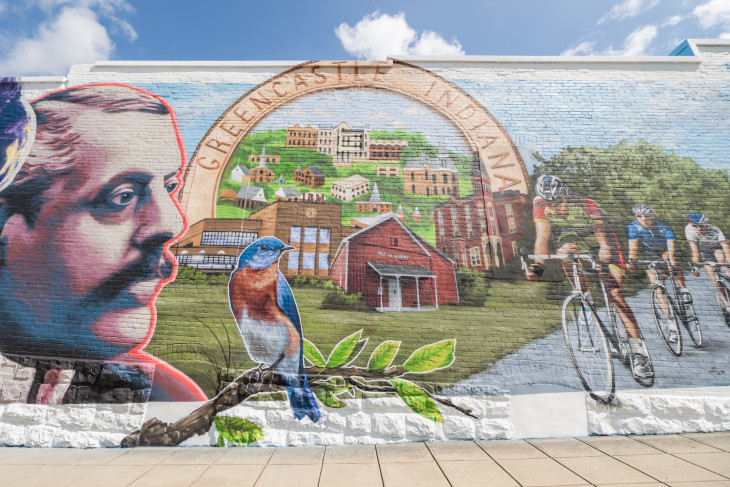 Local mural of Greencastle icons