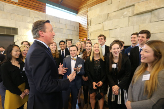 David Cameron held a forum with DePauw students before his Dec. 8, 2016 Ubben Lecture.