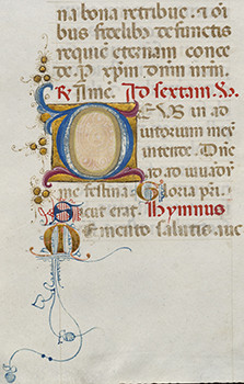 15th century Missal Leaf from the Book of Hours