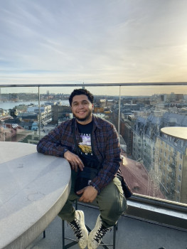 Mikael Polanco '24 - Gilman Scholar  pictued during DIS Stockholm, Sweden Spring 2022