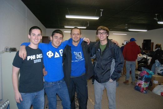 Members of Phi Delta Theta help with Indiana Tornado Relief (March 2012)