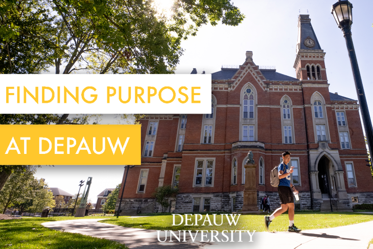 Video still of student walking through campus