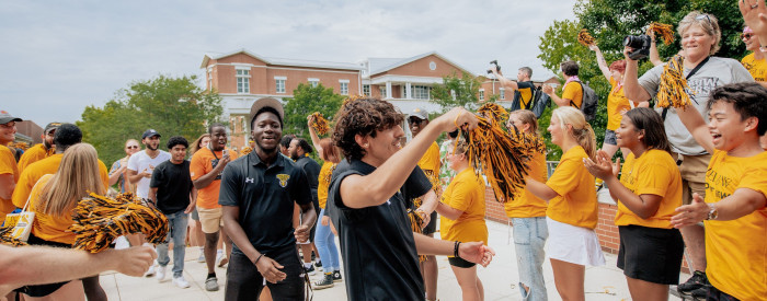 Students celebrating at Opening Day