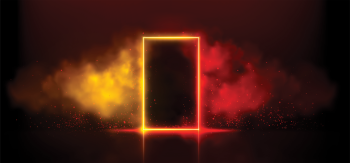 black door with red and yellow colors