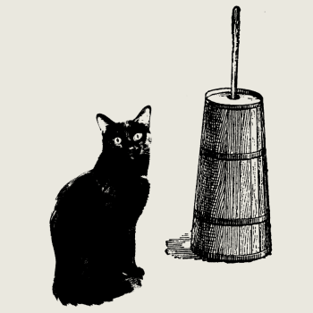 black cat and butter churn